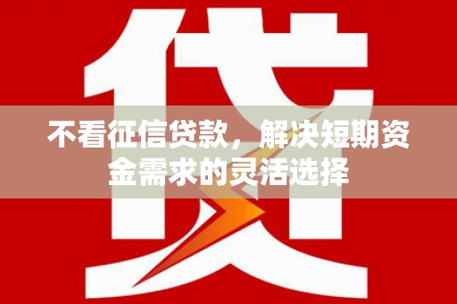 洪雅不看征信贷款，解决短期资金需求的灵活选择