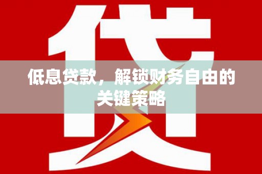 洪雅低息贷款，解锁财务自由的关键策略