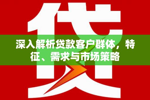 洪雅深入解析贷款客户群体，特征、需求与市场策略
