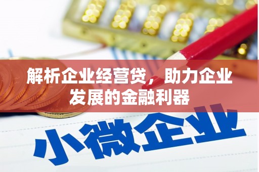 洪雅解析企业经营贷，助力企业发展的金融利器