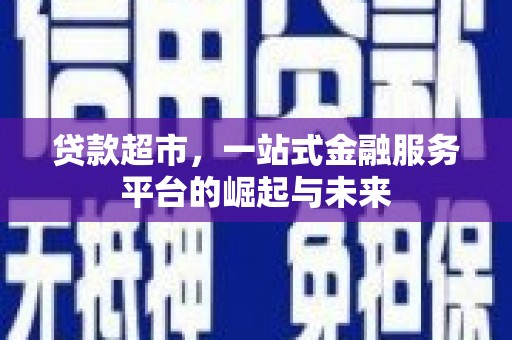 洪雅贷款超市，一站式金融服务平台的崛起与未来