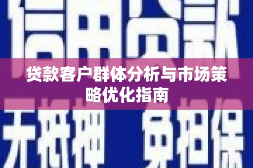 洪雅贷款客户群体分析与市场策略优化指南