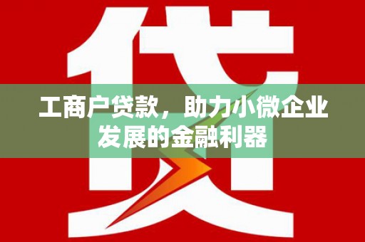 洪雅工商户贷款，助力小微企业发展的金融利器