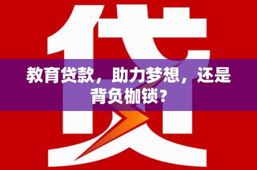 洪雅教育贷款，助力梦想，还是背负枷锁？