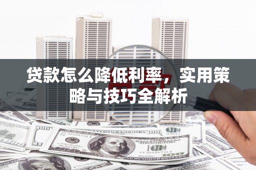 洪雅贷款怎么降低利率，实用策略与技巧全解析