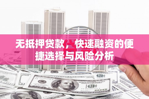 洪雅无抵押贷款，快速融资的便捷选择与风险分析