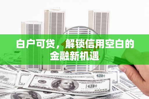 洪雅白户可贷，解锁信用空白的金融新机遇