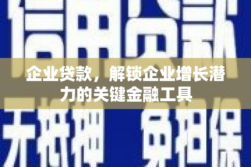 洪雅企业贷款，解锁企业增长潜力的关键金融工具