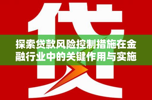 洪雅探索贷款风险控制措施在金融行业中的关键作用与实施策略