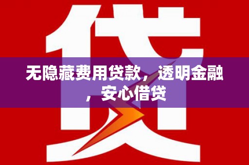 洪雅无隐藏费用贷款，透明金融，安心借贷