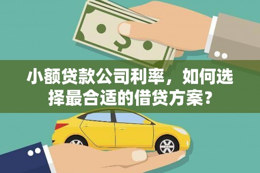 洪雅小额贷款公司利率，如何选择最合适的借贷方案？