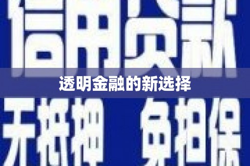 洪雅透明金融的新选择