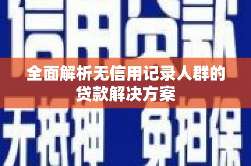 洪雅全面解析无信用记录人群的贷款解决方案