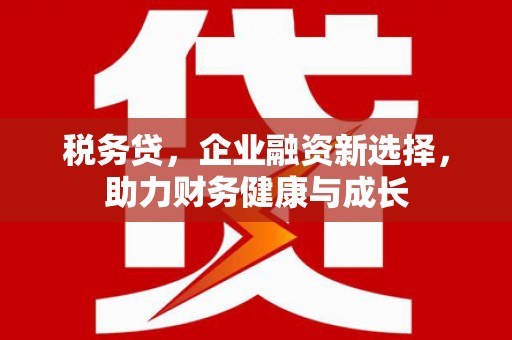 洪雅税务贷，企业融资新选择，助力财务健康与成长