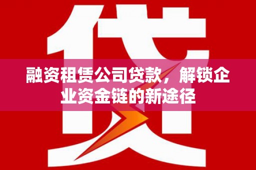 洪雅融资租赁公司贷款，解锁企业资金链的新途径