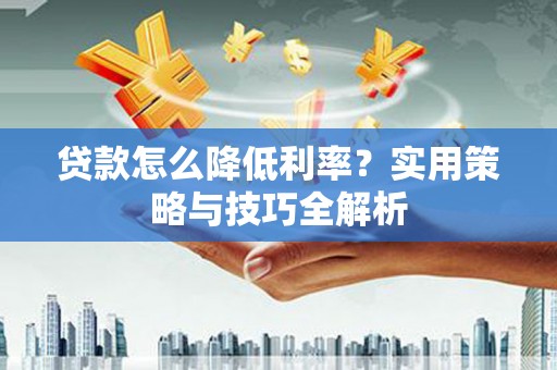 洪雅贷款怎么降低利率？实用策略与技巧全解析